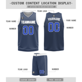 Custom White Blue Classic Style Reversible Basketball Uniform Personalized COOLMAX BBJR-D017054